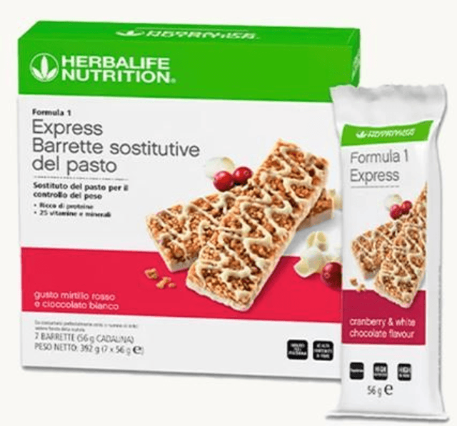 Formula 1 Herbalife® Express – Barretta Sostitutiva del Pasto 7x56g – Il pasto completo che porti con te.